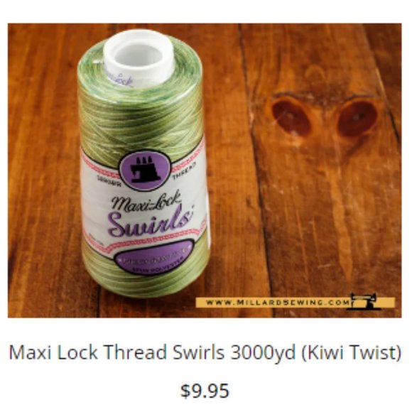 Maxi-Lock Swirls 3000 yd Kiwi Twist Varigated Polyester Sewing or Serger Thread - Picture 4 of 6
